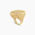 10K Gold Starburst Grid Ring with Stones_Pochy Jewelry