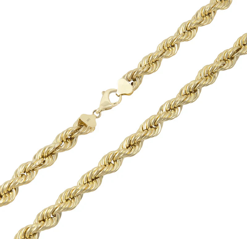 Rope Chain Hallow in 10K Gold