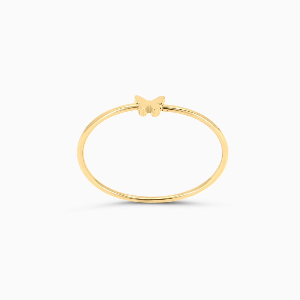 10K Gold Butterfly Bangle Bracelet