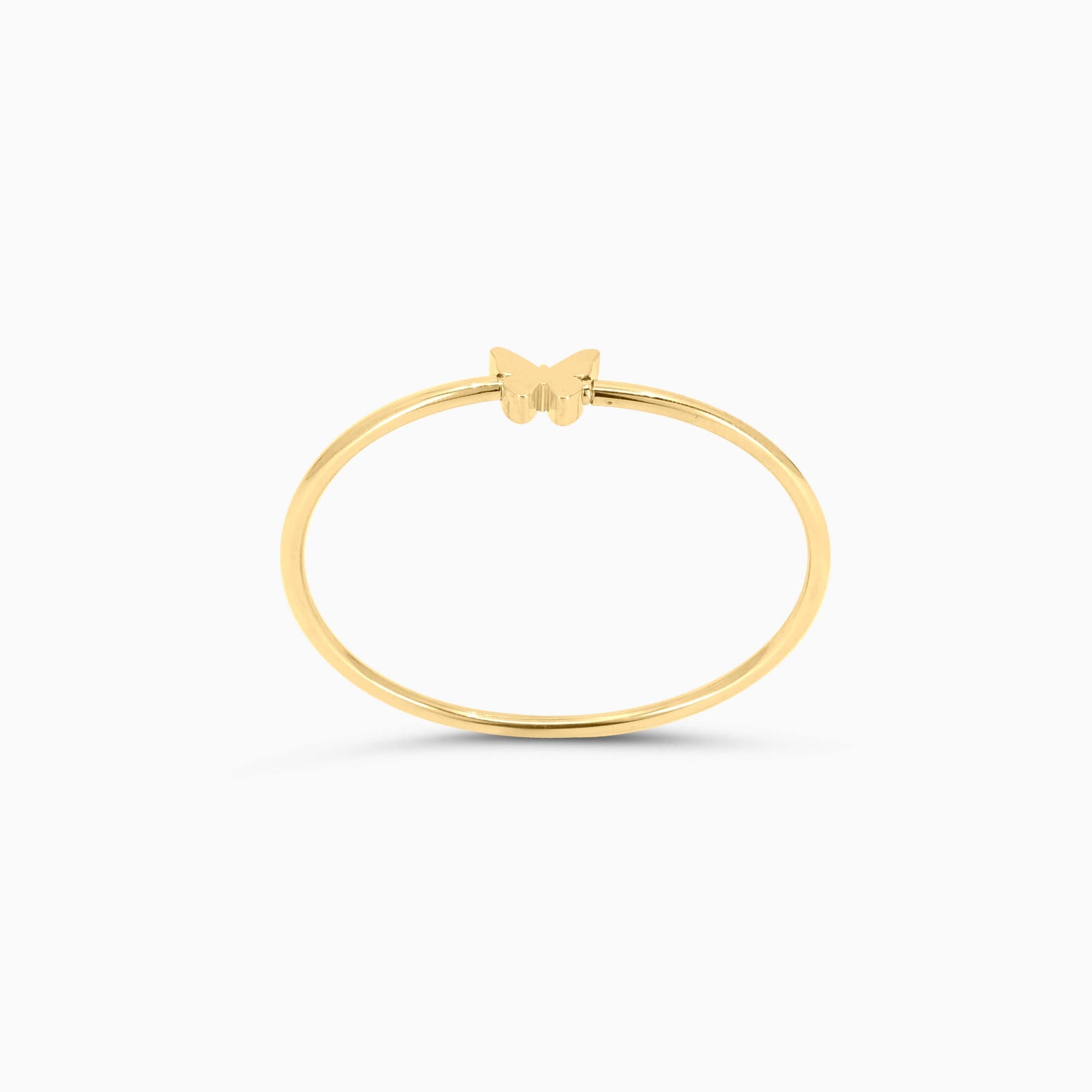10K Gold Butterfly Bangle Bracelet