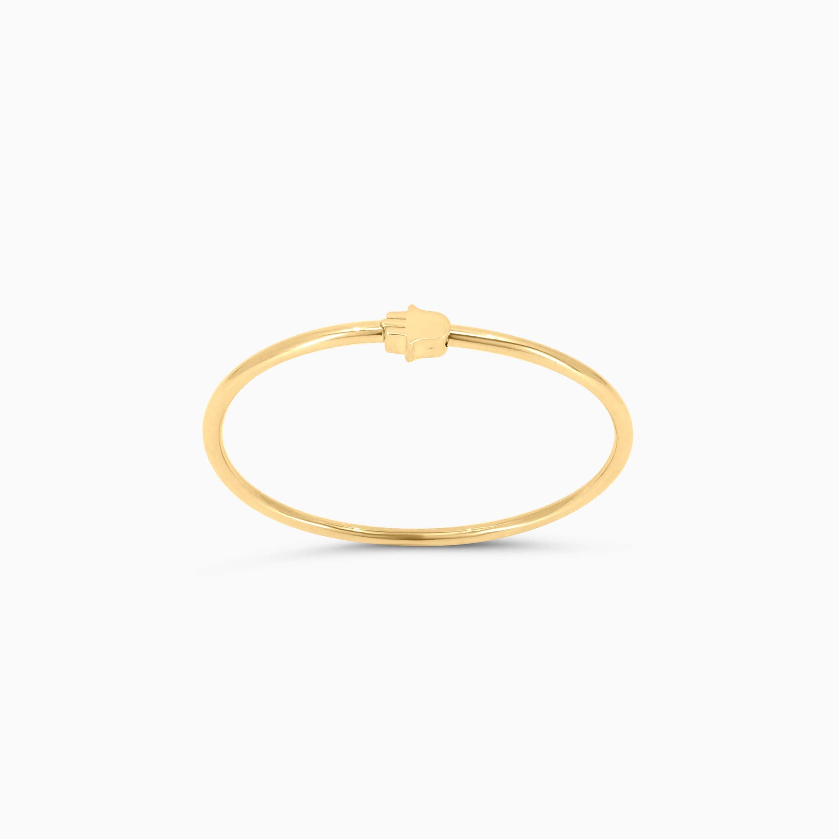 10K Gold Hamsa Bangle Bracelet