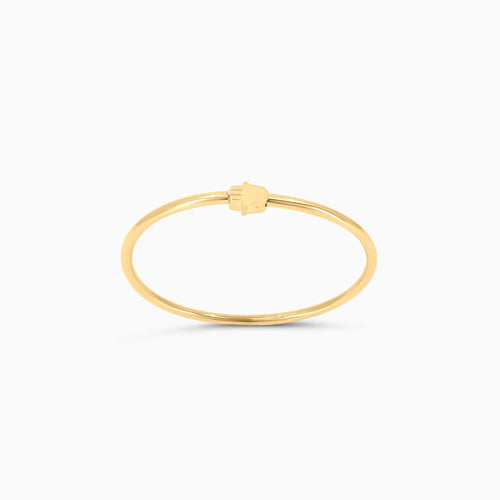 10K Gold Hamsa Bangle Bracelet