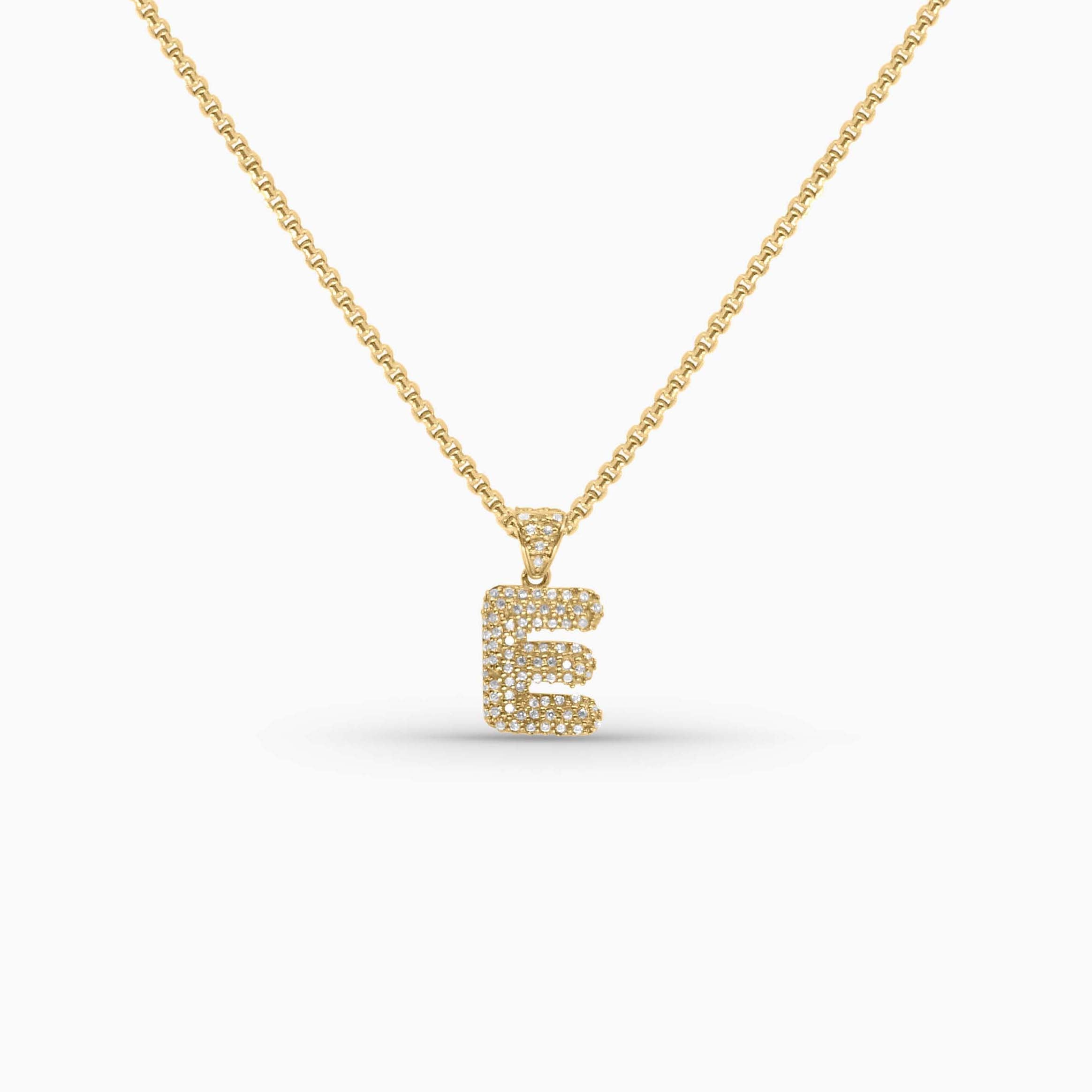 Gold Letter Pendants – Iced Initial Charms (A-Z) in 10k - Pochy Jewelry