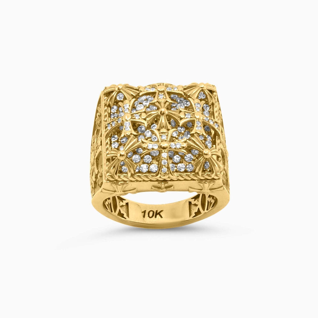 Gothica rosette ring in 10K gold