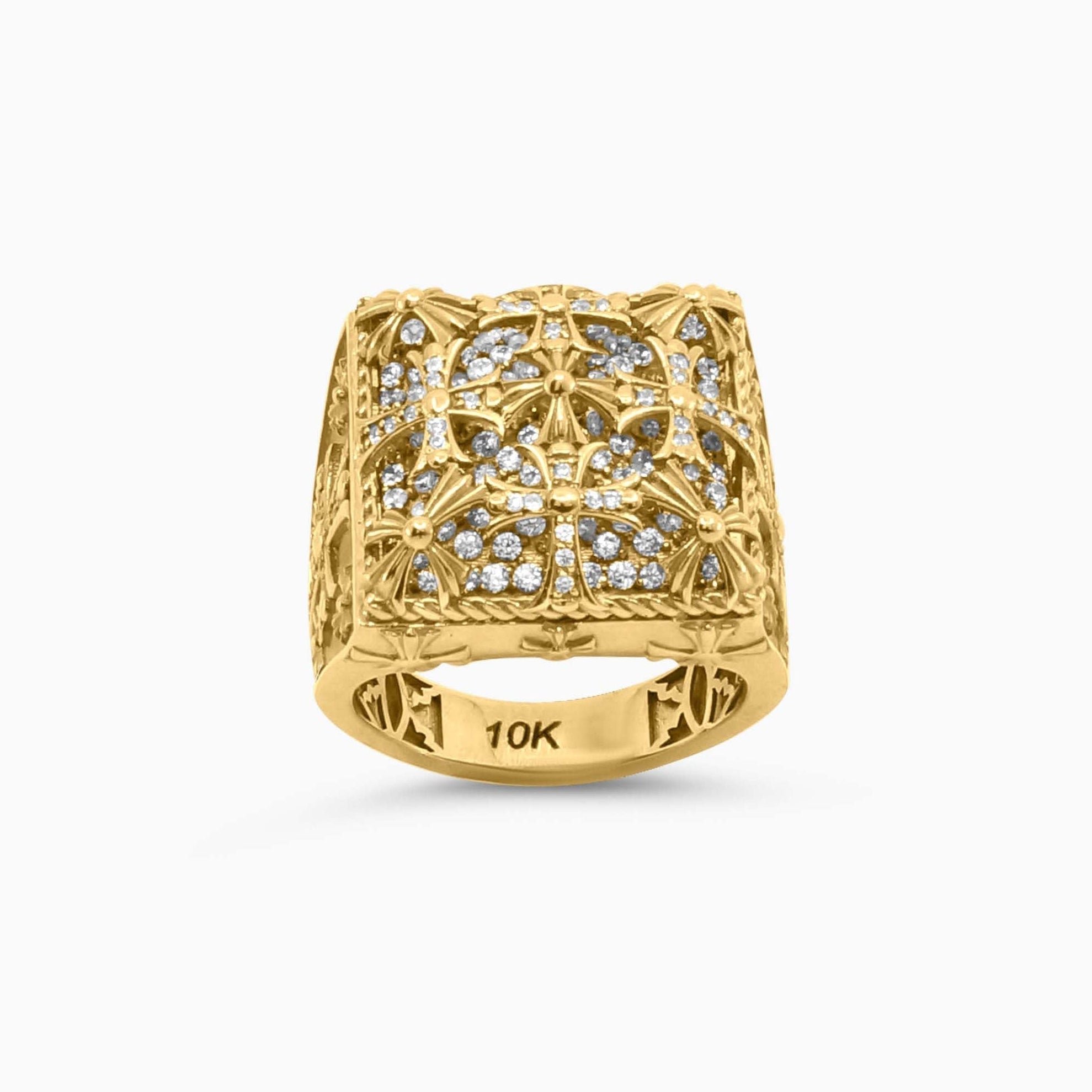 Gothica rosette ring in 10K gold