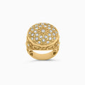 Anillo rosetón de oro de 10K para hombre
