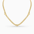 Gold necklace on a white background