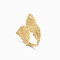 Sculptural leaf Gold Ring in 10k