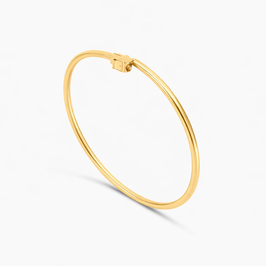 10K Gold Hamsa Bangle Bracelet