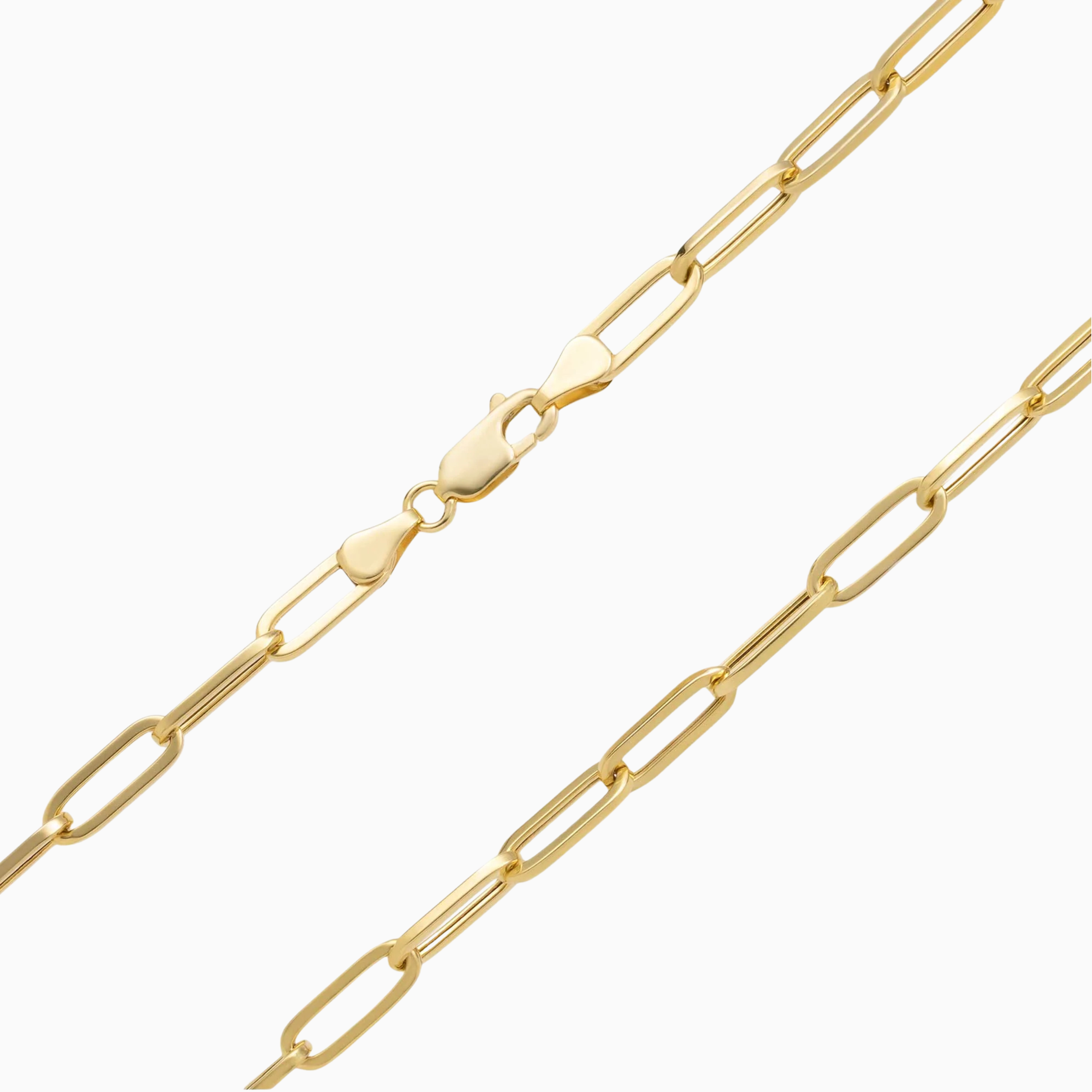 10K Hallow Gold Paper Clip Chain