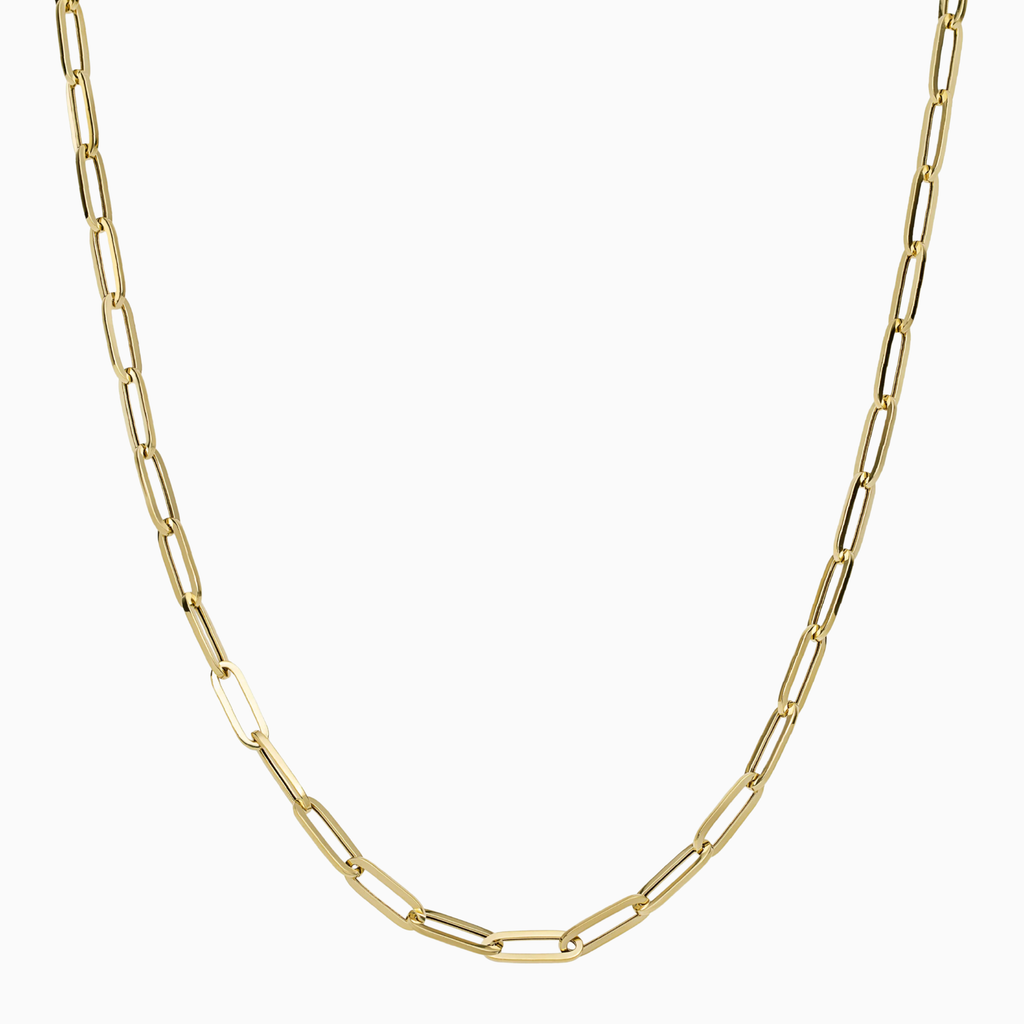 10K Hallow Gold Paper Clip Chain