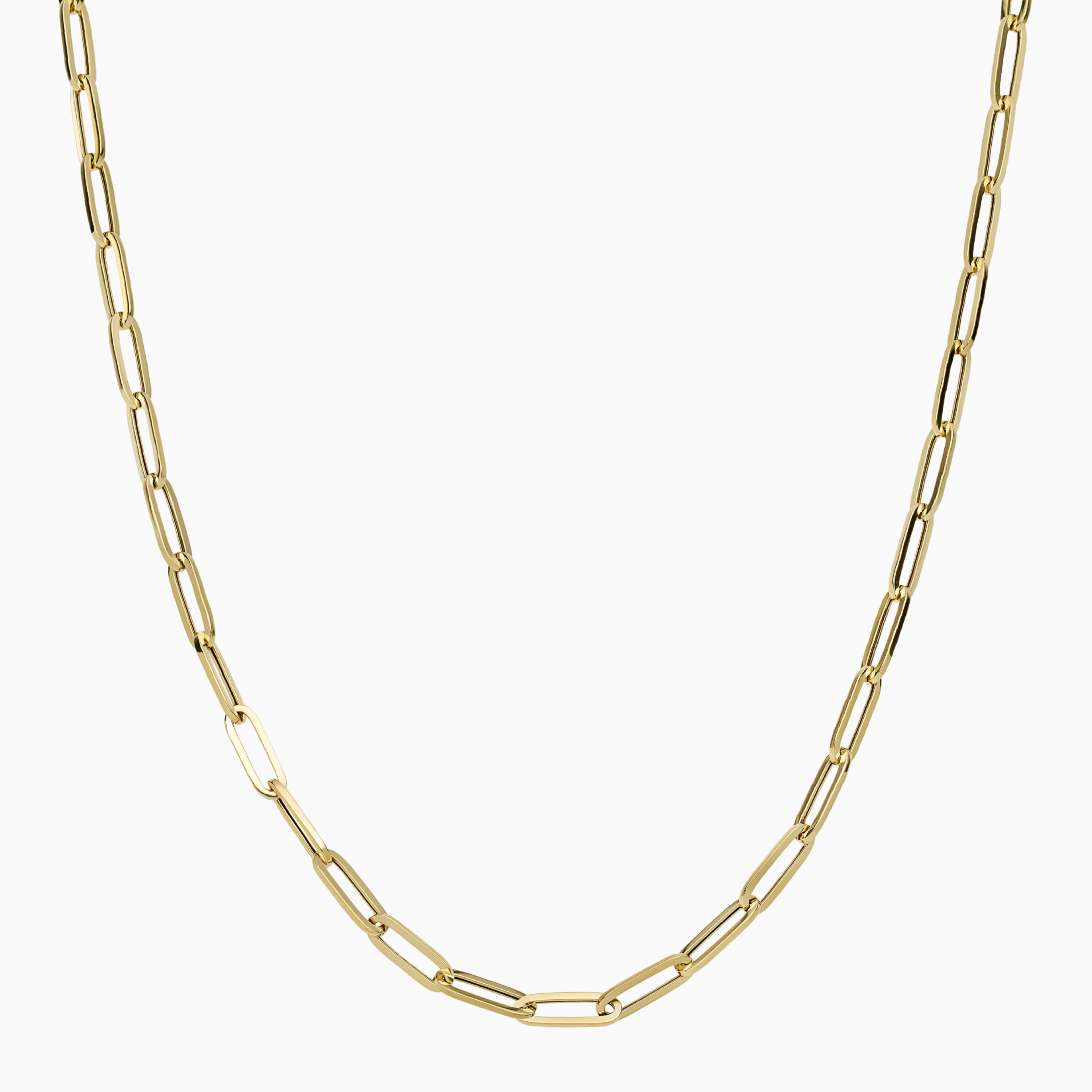 10K Hallow Gold Paper Clip Chain